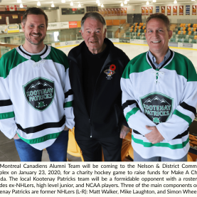 LES PATRICKS DE KOOTENAY SE RASSEMBLENT POUR AFFRONTER LES ANCIENS JOUEURS DES CANADIENS DE MONTRÉA